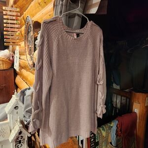 Love By Design Lilac Sweater with Bow Accents